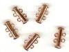 5 sets of 17x10mm Bright Copper 2-Strand Tube Clasps